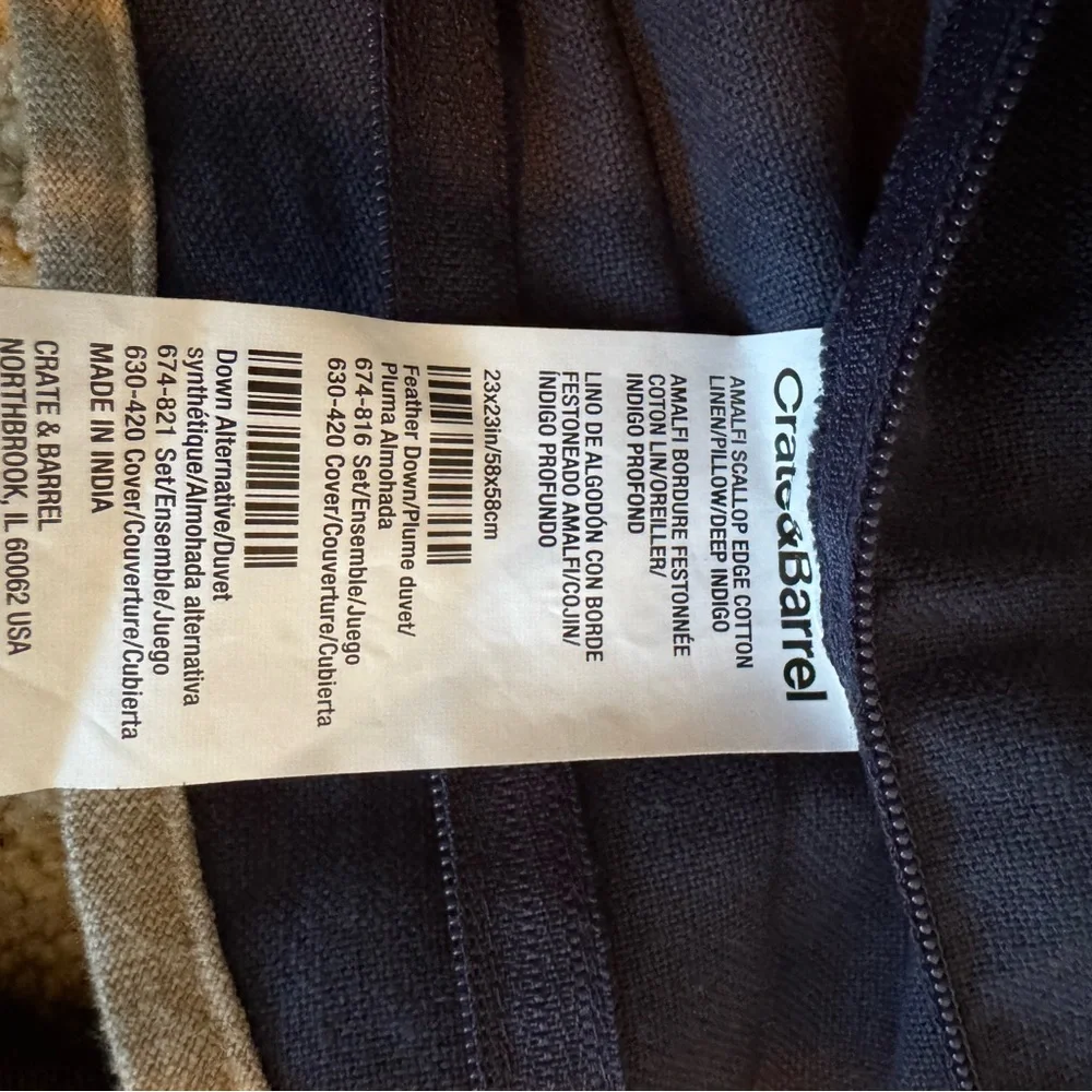 Crate&Barrel Navy Europe Shams